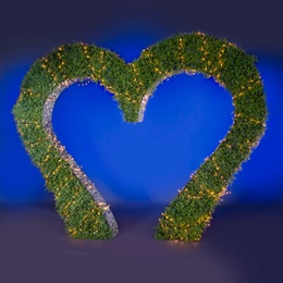 10 ft. 4 in. x 13 ft. 2 in. Large Green Lighted Heart Arch Kit