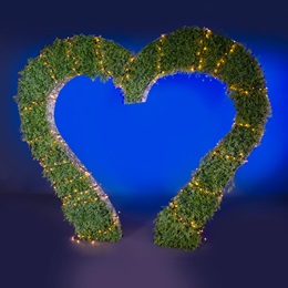 9 ft. x 10 ft. 9 in. Small Green Lighted Heart Arch Kit