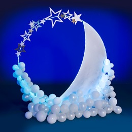 8 ft. Celestial Soiree Lighted Moon and Stars Backdrop Kit