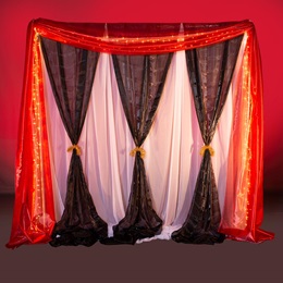 Burgundy, White, and Black Lighted Backdrop Kit