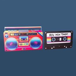 Boom Box and Cassette Tape Cutouts Kit
