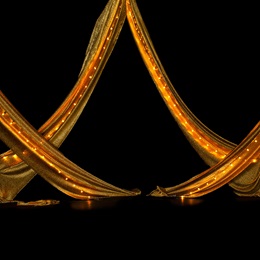 Lighted Gold Background Drapes Kit (set of 4)