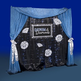 7 ft. 6 in. x 10 ft. Denim and Diamonds Fabric Backdrop Kit