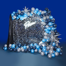 9 ft. x 10 ft. Sparkle of Diamonds Balloon Backdrop With Prom Sign Kit