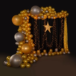 Pearls of Gold & Silver Balloon Wall Kit