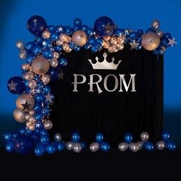 Silver Prom on Display Balloon Wall Kit