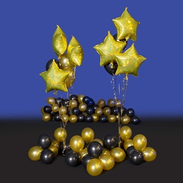 Gold and Black Balloon Bouquets and Clusters Kit