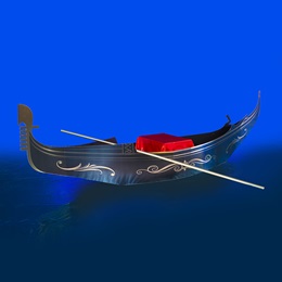 39 in. x 12 ft. 3 in. Grand Canal Gondola With Bench and Oar Kit
