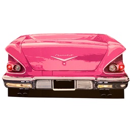 34 in. x 5 ft. 9 in. Cruisin' Time Pink Chevy Photo Prop Kit