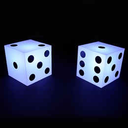 Pair o' Lighted White Dice Kit (set of 2)