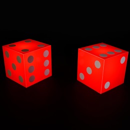 Pair o' Lighted Red Dice Kit (set of 2)