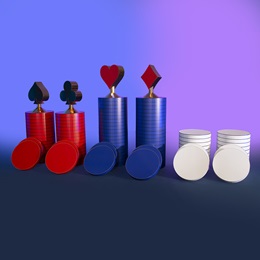 Poker Chip Stacks and Card Suit Stands Kit