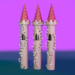 9 ft. 7 in. Pink Perfection Medium Tower Kit (set of 3)