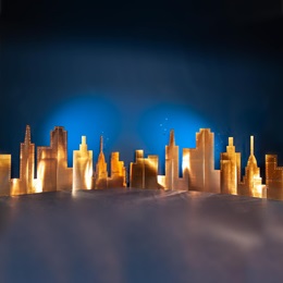 8 ft. x 20 ft. Galactic Gold Cityscapes With Stars Kit (set of 2)