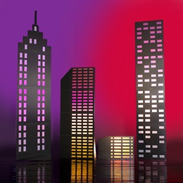 Lighted Uptown Buildings Kit (set of 4)