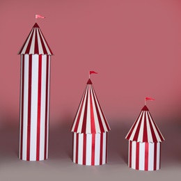 Red and White Carnival Columns Kit (set of 3)