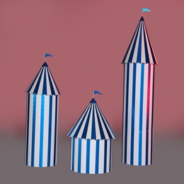 Blue and White Carnival Columns Kit (set of 3)
