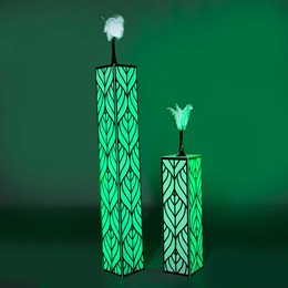 Abstract Leaves Columns With Vases Kit (set of 2)