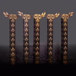 9 ft. 4 in. x 30 in. Metallic Masked Columns Kit (set of 5)