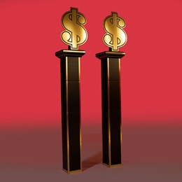 Gold Dollar Signs Columns Kit (set of 2)