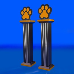 7 ft. 10 in. Tall Silver Call of the Wild Paw Columns Kit (set of 2)