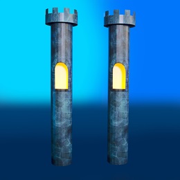 8 ft. 1 in. Whispering Spires Lighted Castle Columns Kit (set of 2)