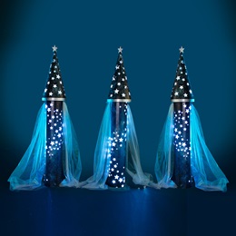 9 ft. x 18 in. Short Lighted Starkissed Spires Kit (set of 3)