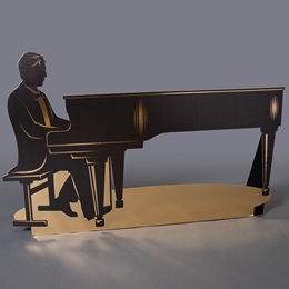 Metallic Piano Player Stand-up Kit