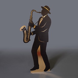 Metallic Sax Player Stand-up Kit