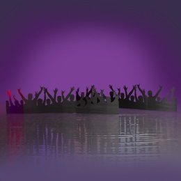 44 in. x 14 ft. 8 in. Cheering Crowd Silhouettes Kit (set of 2)