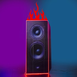 12 ft. 3 in. x 57 in. Blazing Red Speaker Stand-up Kit