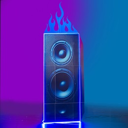 12 ft. 3 in. x 57 in. Blazing Blue Speaker Stand-up Kit