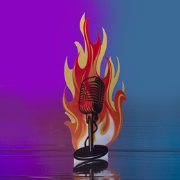 58 in. x 26 in. Up in Flames Microphone Stand-up Kit