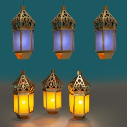 48 in. x 22 in. Golden Mirage Lanterns Kit (set of 6)