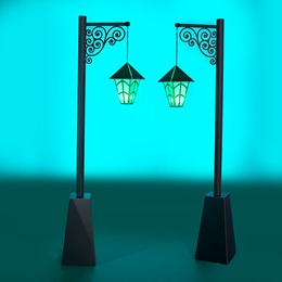 7 ft. 3 in. x 24 in. Lovely Lighted Lampposts Kit (set of 2)
