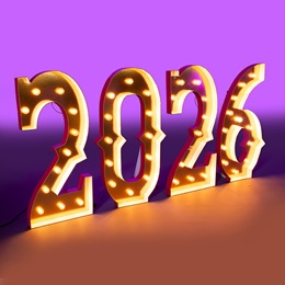 46 in. Golden Lights Year Numbers Kit