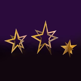 Golden Glitter Stars Kit (set of 18)