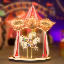 9 ft. 6 in. x 7 ft. 11 in. The Mighty Merry-go-round Kit
