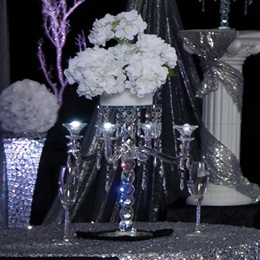 25 in. x 15 in. Crystallina Candelabra Centerpiece Kit