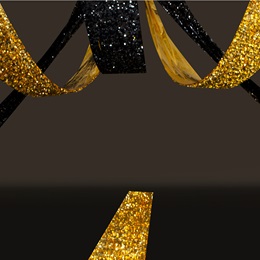 Gold and Black Floral Sheeting Decor Kit