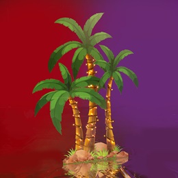 Tall Lighted Island Palm Trees Kit