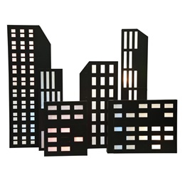 Nighttime in New York Buildings Kit (set of 6)