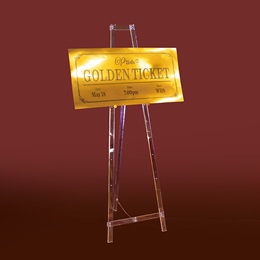 Personalized Golden Prom Ticket and Easel Kit