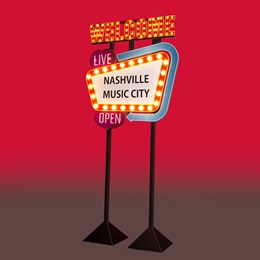 10 ft. 5 in. x 58 in. Lighted Nashville Music City Sign Kit