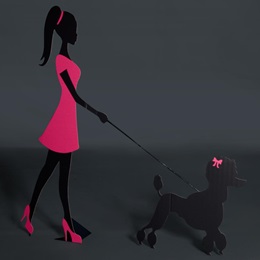 Pretty in Parisian Pink Girl and Poodle Kit
