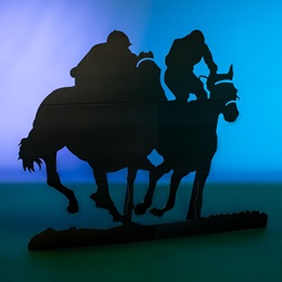 Double Jockey and Horses Silhouette Kit