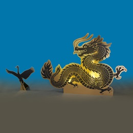 Flames and Feathers Dragon and Crane Stand-ups Kit
