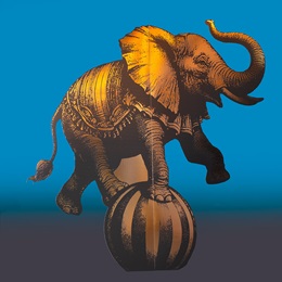 7 ft. 6 in. Elegant Gold Circus Elephant Stand-up Kit