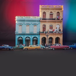 Barrio Building With Seven Cars Kit