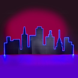 7 ft. 7 in. x 18 ft. 11 in. Lighted City Background Silhouette Kit